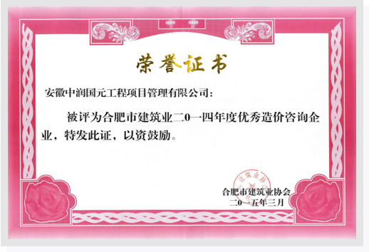 2014年度合肥市建筑业优秀造价咨询企业.jpg